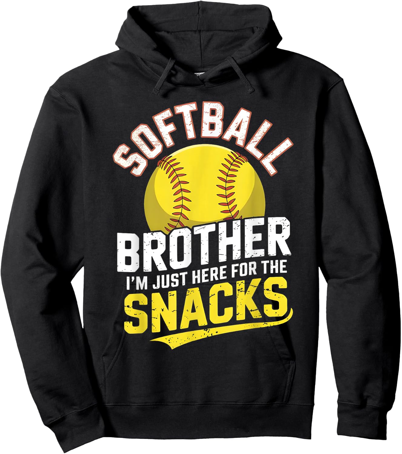 Softball brother I'm Just Here for the snacks Toddler Kids Hoodie - Hoodie | Black