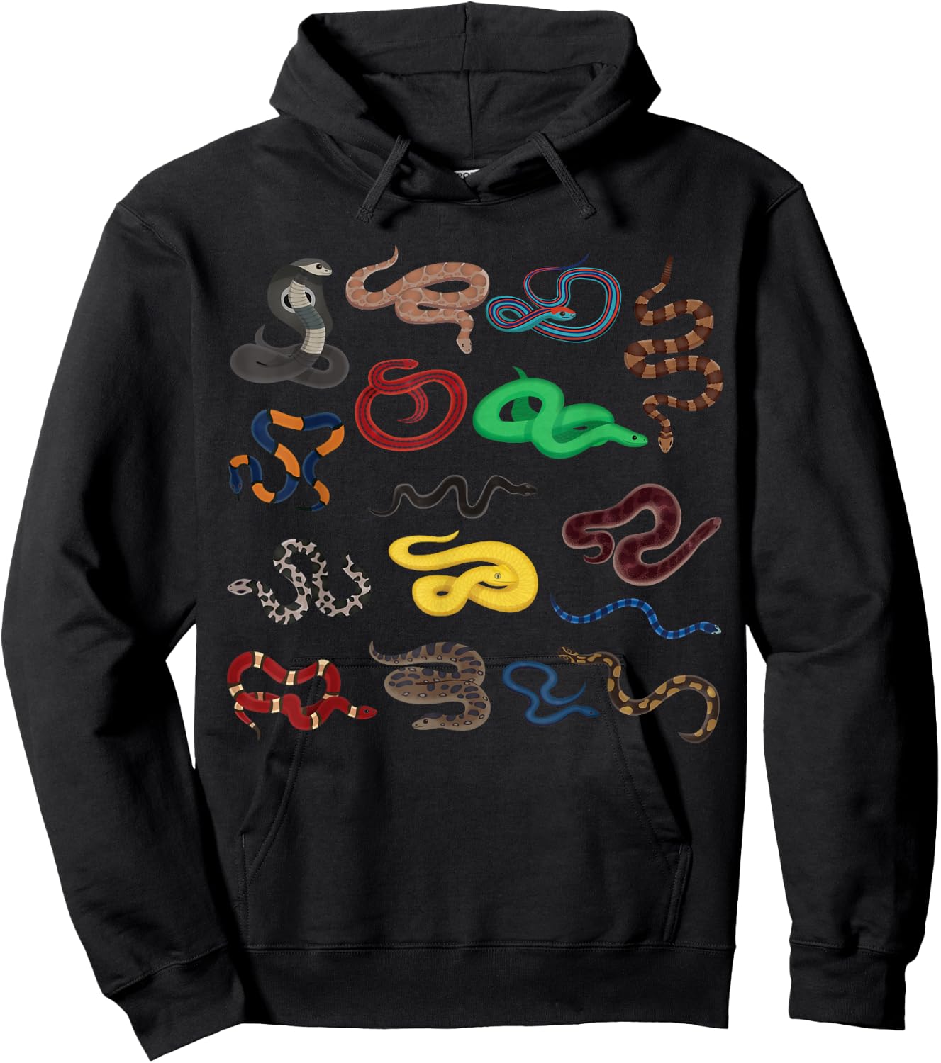 Types Of Snakes Herpetologist Kids Boys Girls Educational Hoodie - Hoodie | Black