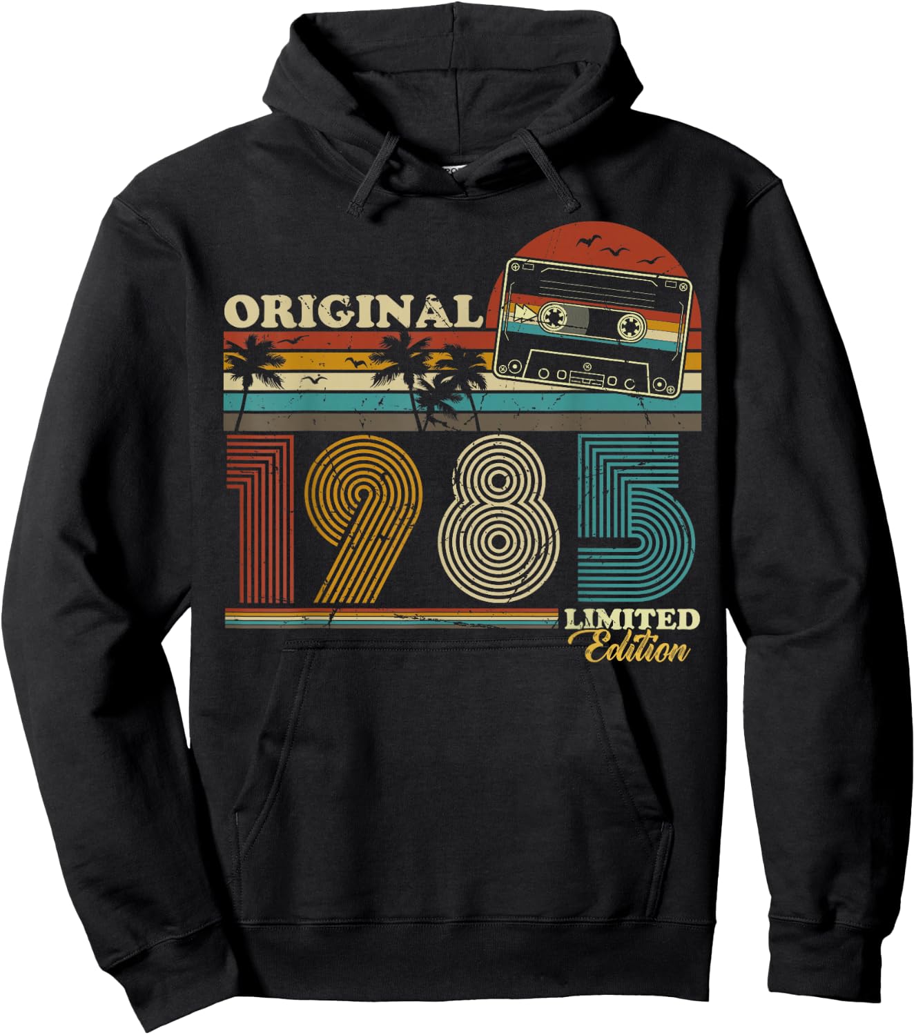 1985 Vintage Birthday Retro Vintage Men Women Gift , black Hoodie - Hoodie | Black