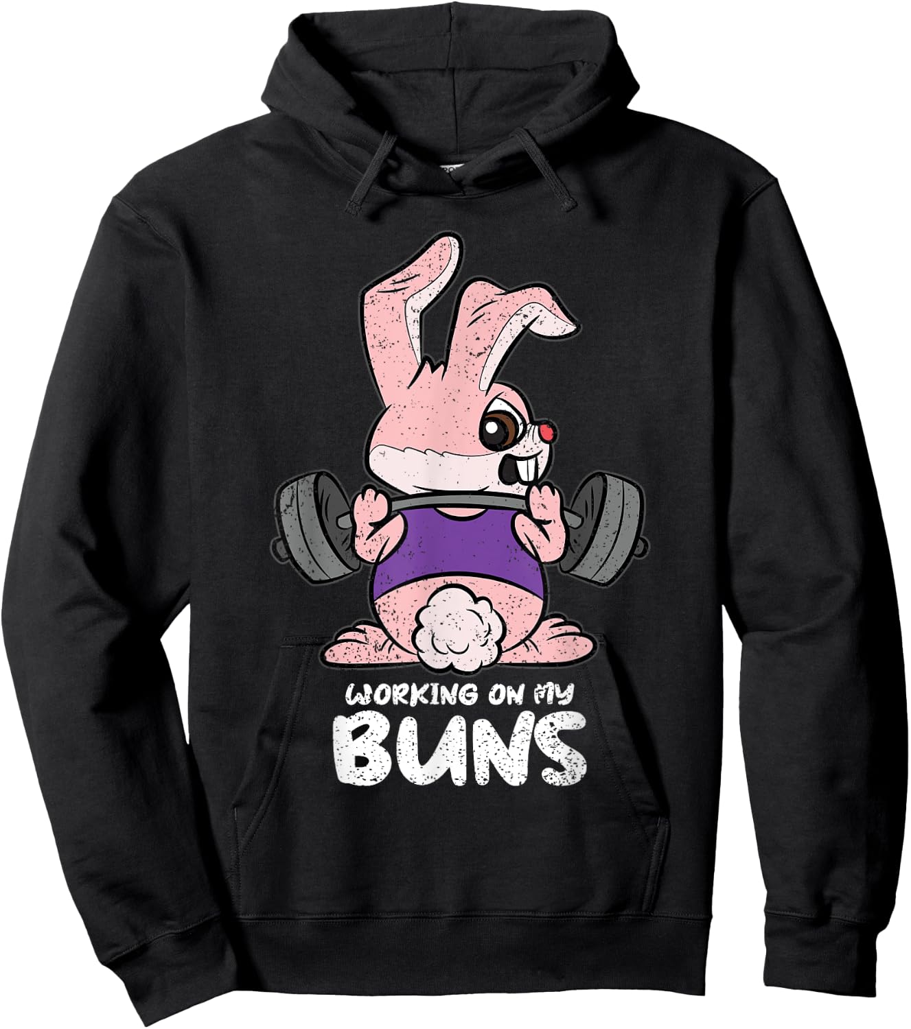 Working On My Buns Easter Lifitng Gym Workout Fitness Hoodie - Hoodie | Black