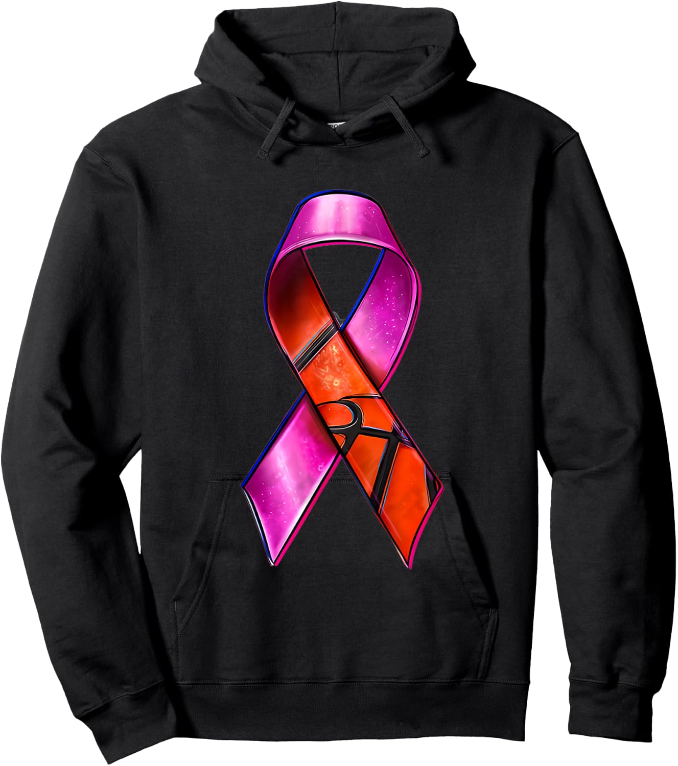 Basketball Pink Ribbon Breast Cancer Awareness Supporter Hoodie - Hoodie | Black