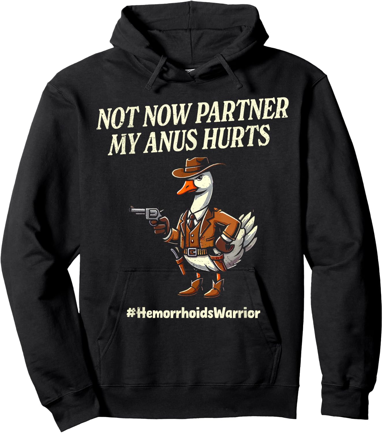 Funny Hemorrhoid Survivor Hemorrhoid Conqueror Hoodie - Hoodie | Black