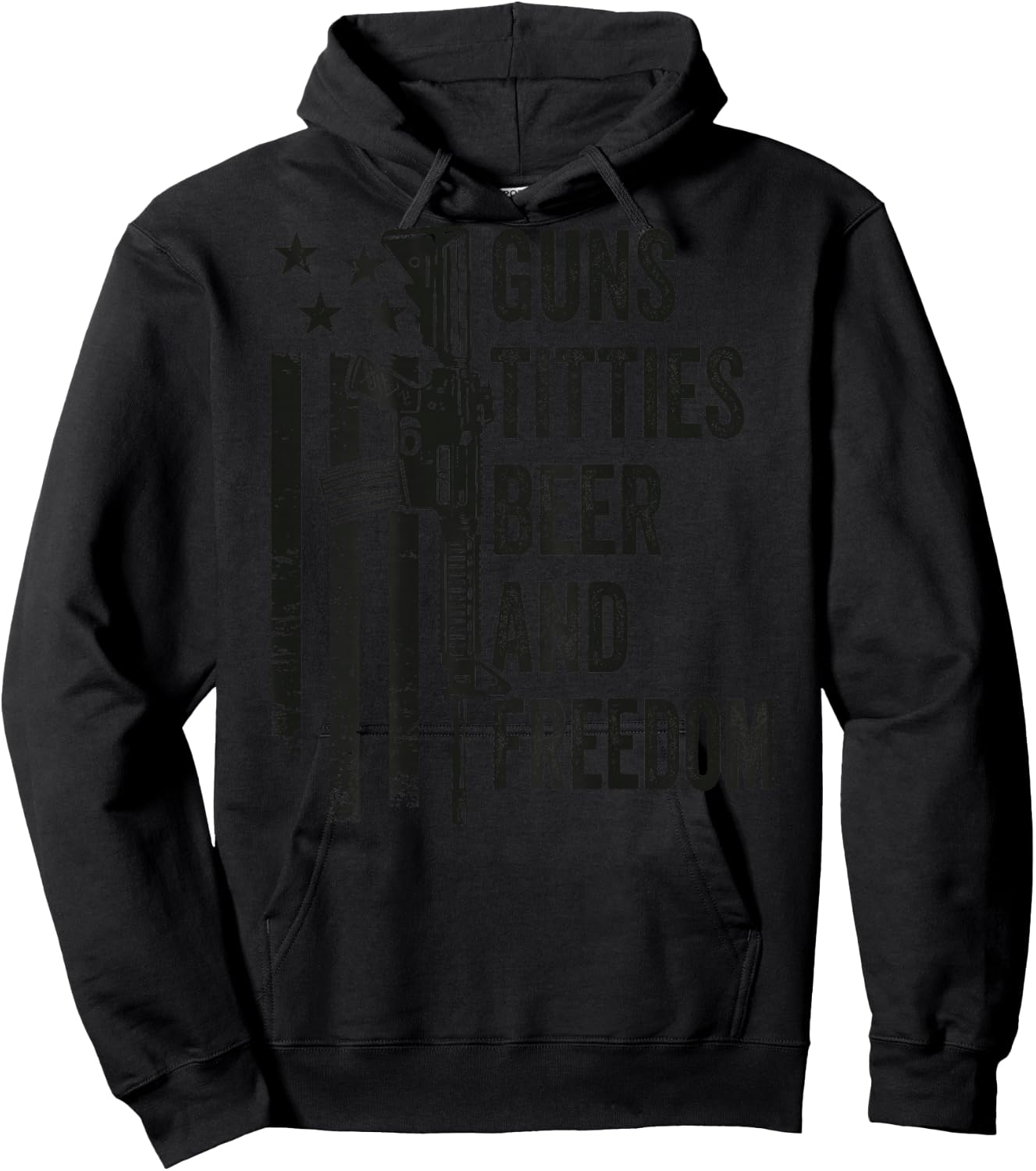 Guns Titties Beer & Freedom - Camo Guns Drinking (ON Back) Hoodie - Hoodie | Black