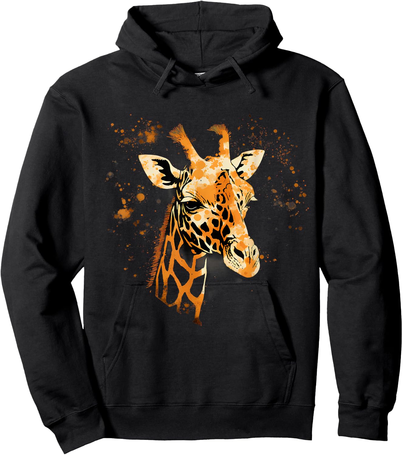 Giraffe, Tierporträt, Nature Splash, Kunstwerk Savanne Hoodie - Hoodie | Black