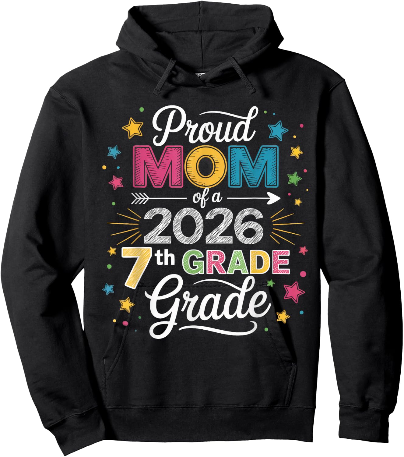 Proud Mom of A Class 2026 7th Grade Graduate Graduation Hoodie - Hoodie | Black