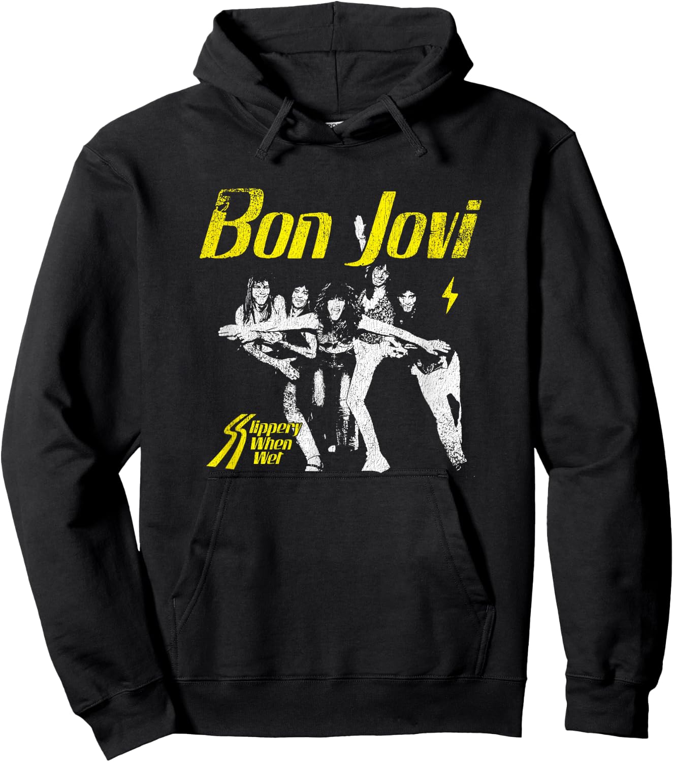 Offizieller Bon Jovi Slippery When Wet Hoodie - Hoodie | Black