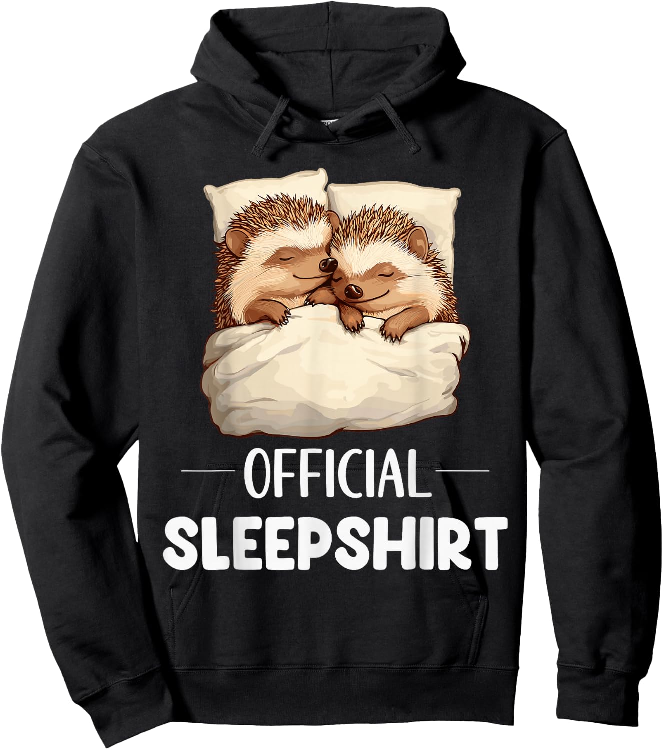 Official Sleepshirt Sleeping Hedgehog Animal Lovers Pajama Hoodie - Hoodie | Black