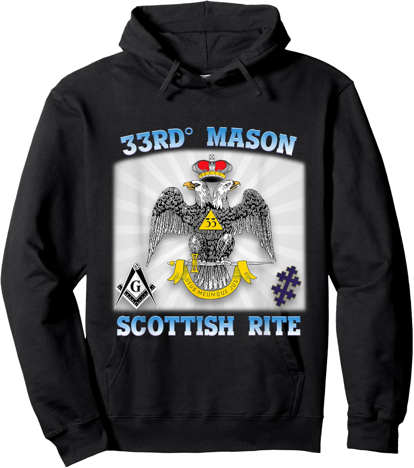33rd Degree Mason Scottish Rite Masonic WD AASR 33 Valley OS Hoodie - Hoodie | Black