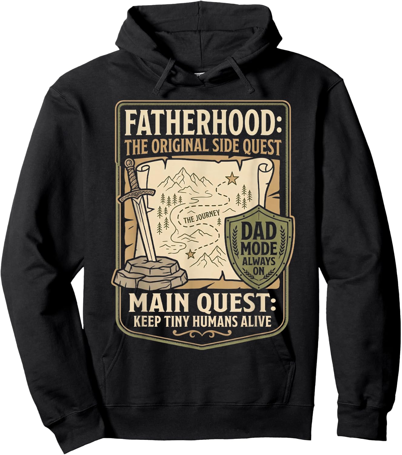 Father Dad Shirt Fatherhood The Original Side Quest Dad Mode Hoodie - Hoodie | Black