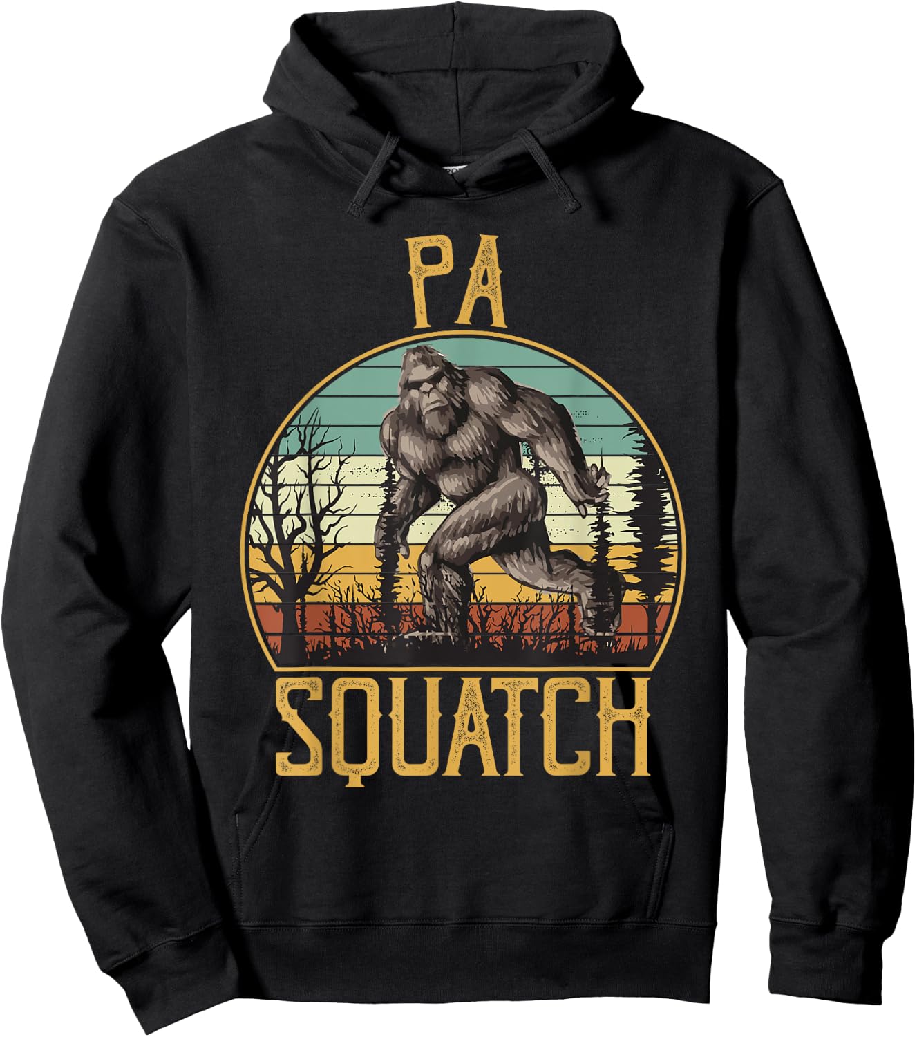 Pa Squatch Bigfoot Grandpa Sasquatch Family Matching Hoodie - Hoodie | Black