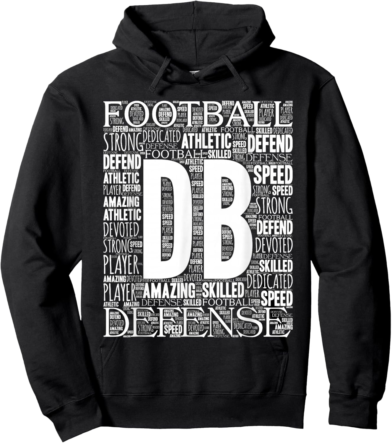 Defensive Back DB Position Football Hoodie - Hoodie | Black