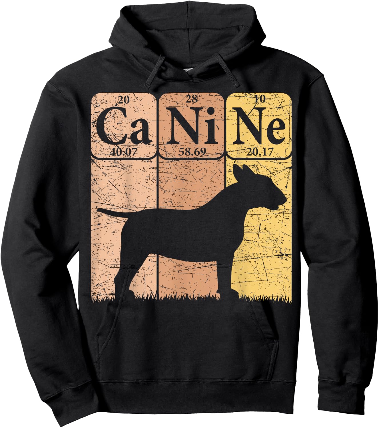 Bull Terrier Dog Periodic Table Elements Dog Lover Canine Hoodie - Hoodie | Black