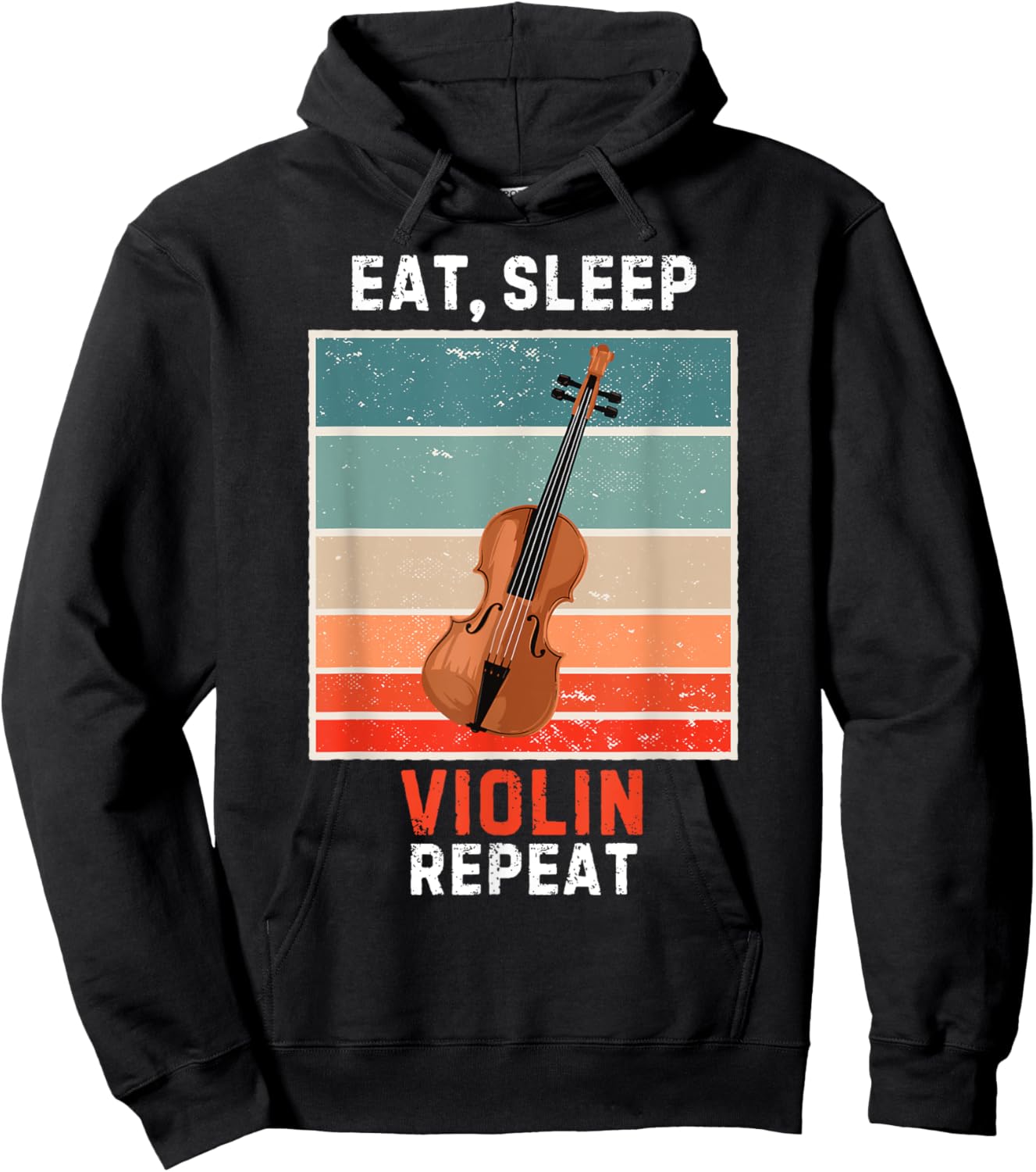 Retro Eat, Sleep Violin Repeat Vintage Grunge Violin Hoodie - Hoodie | Black