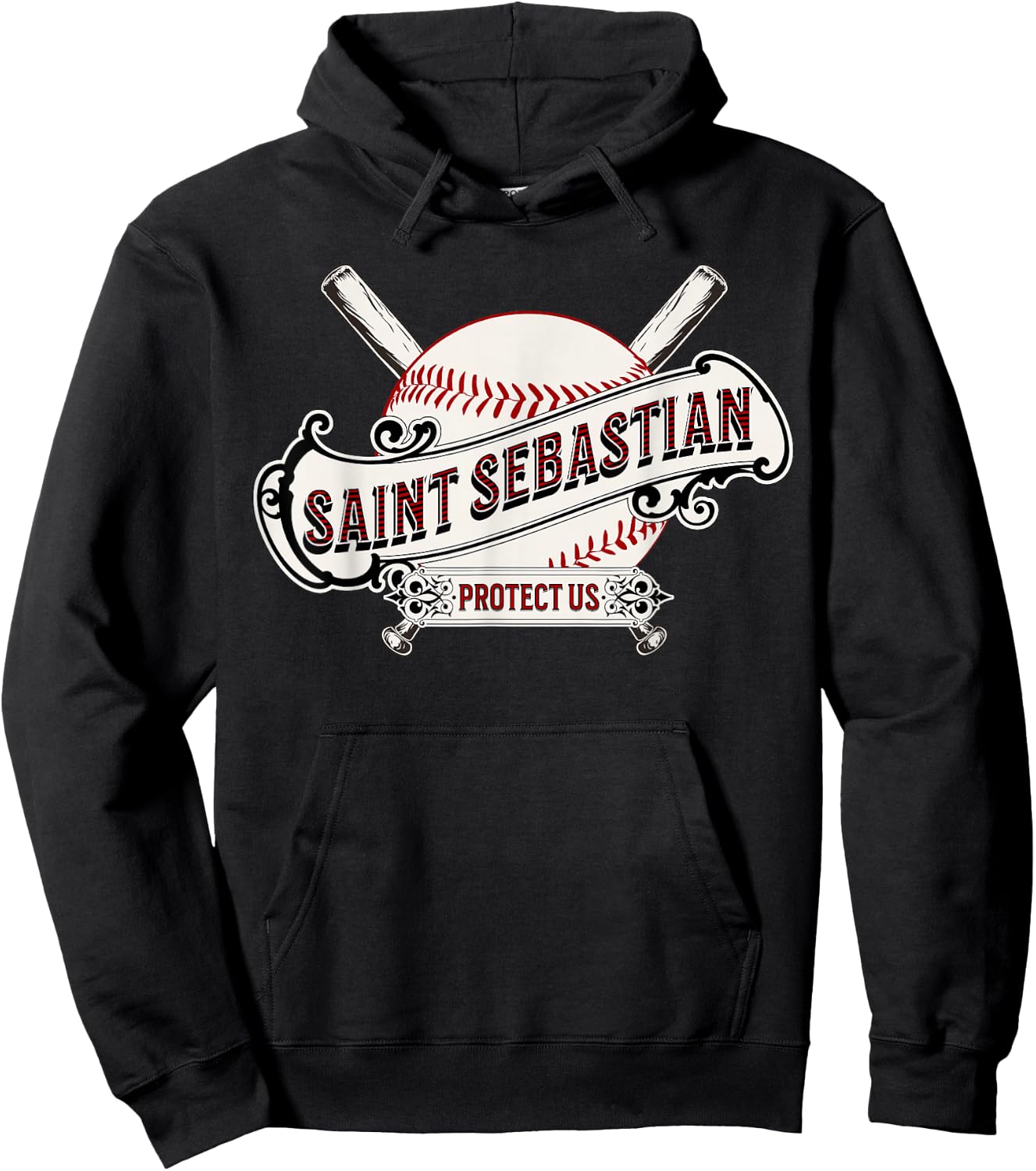 St Sebastian Patron Saint of Baseball Prayer Sports Athletes Hoodie - Hoodie | Black