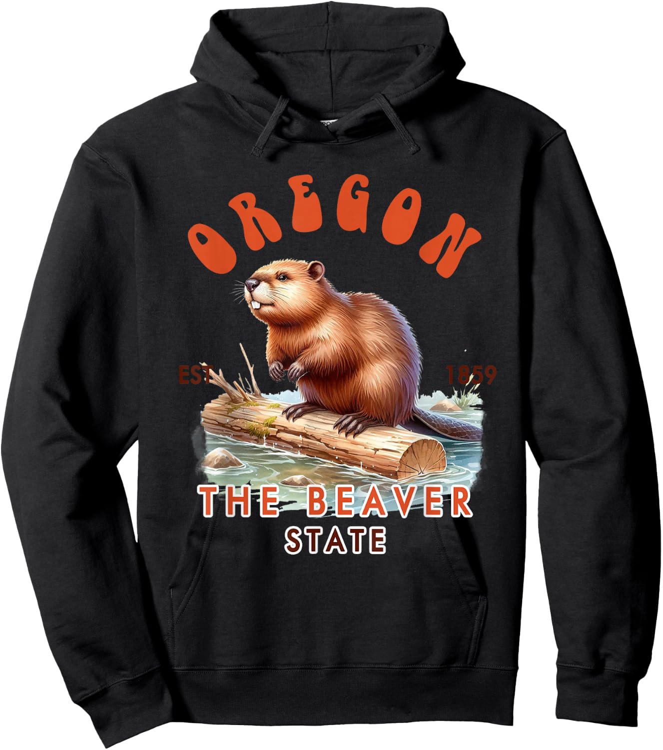 Oregon Travel The Beaver State Vacation Oregon State Beaver Hoodie - Hoodie | Black