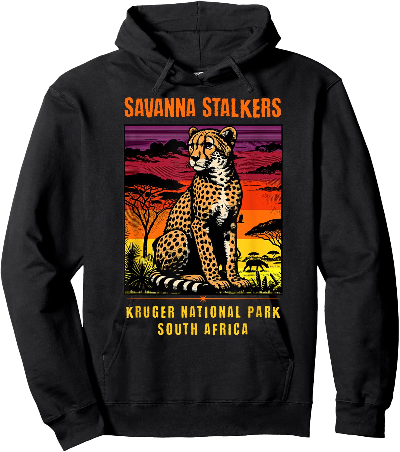 Cheetah Savanna Stalkers Kruger National Park South Africa Hoodie - Hoodie | Black