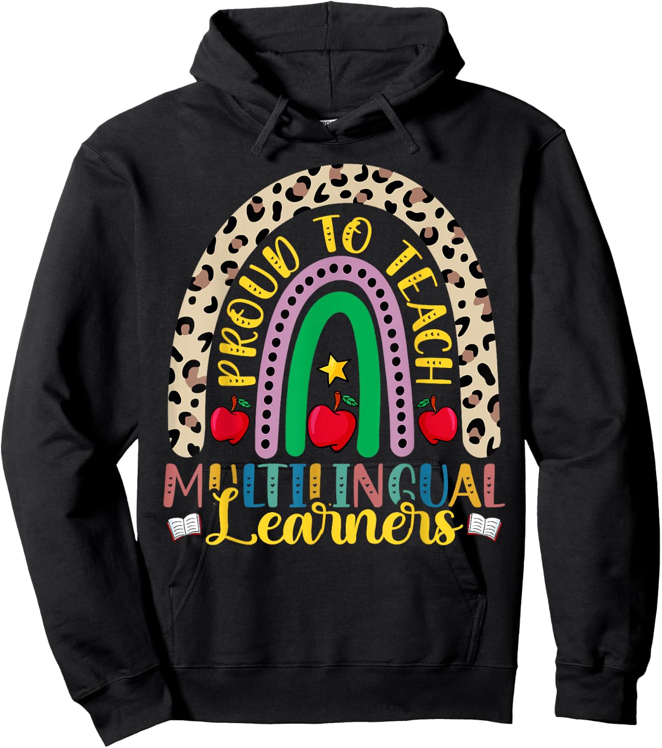 Proud to Teach Multilingual Learners - Multilingual Teacher Hoodie - Hoodie | Black