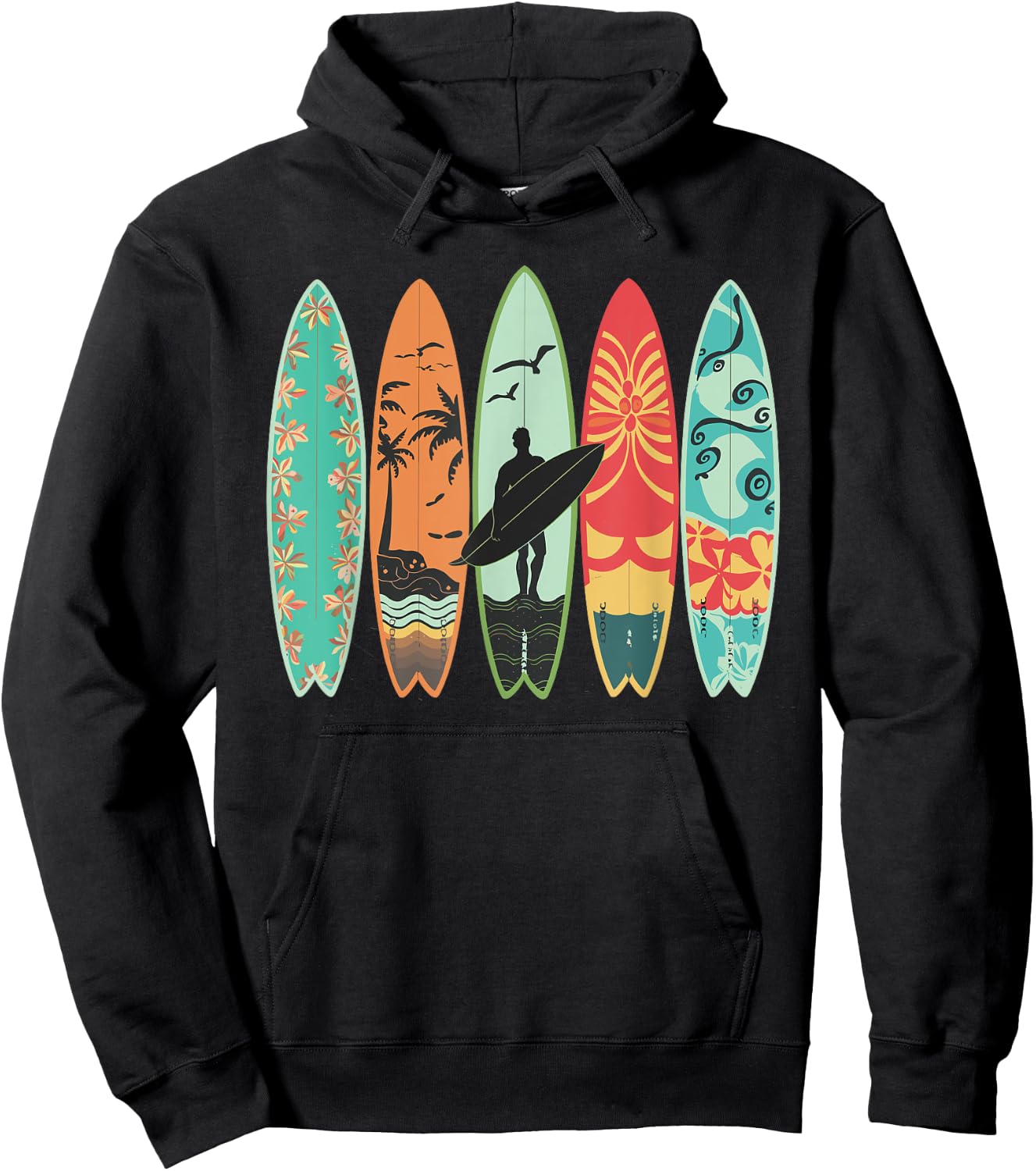 Surfer Surf Hawaii Board for Boys Men's Hoodie - Hoodie | Black