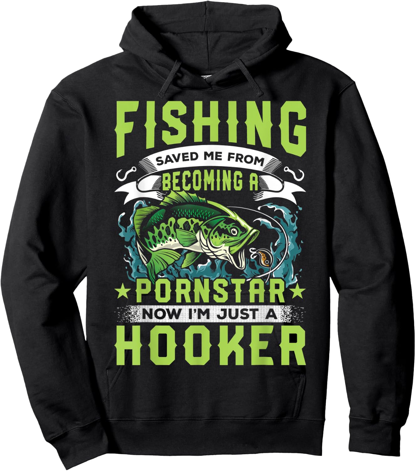 Funny Fisher Fishing Saved Me From Becoming Pornstar Gift Hoodie - Hoodie | Black