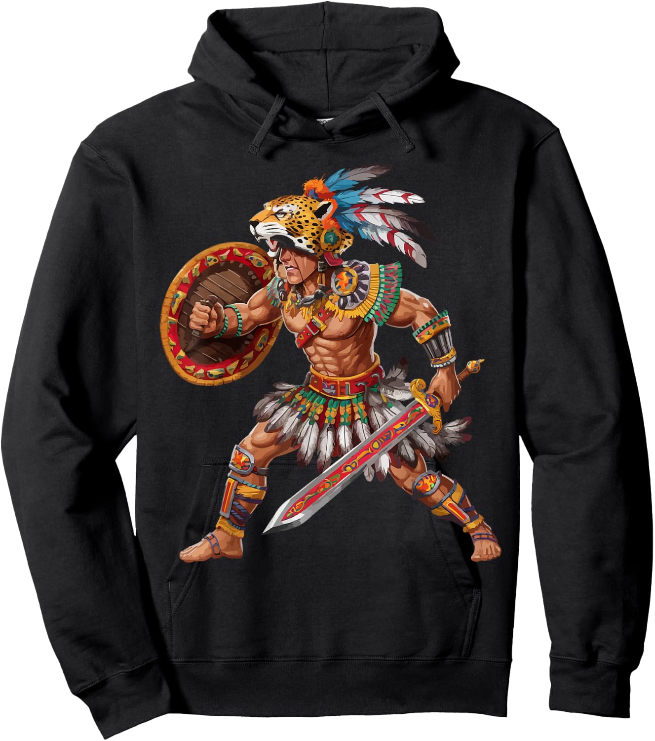 Aztec Jaguar Warrior Aztec Culture Mayan Indigenous Hoodie - Hoodie | Black