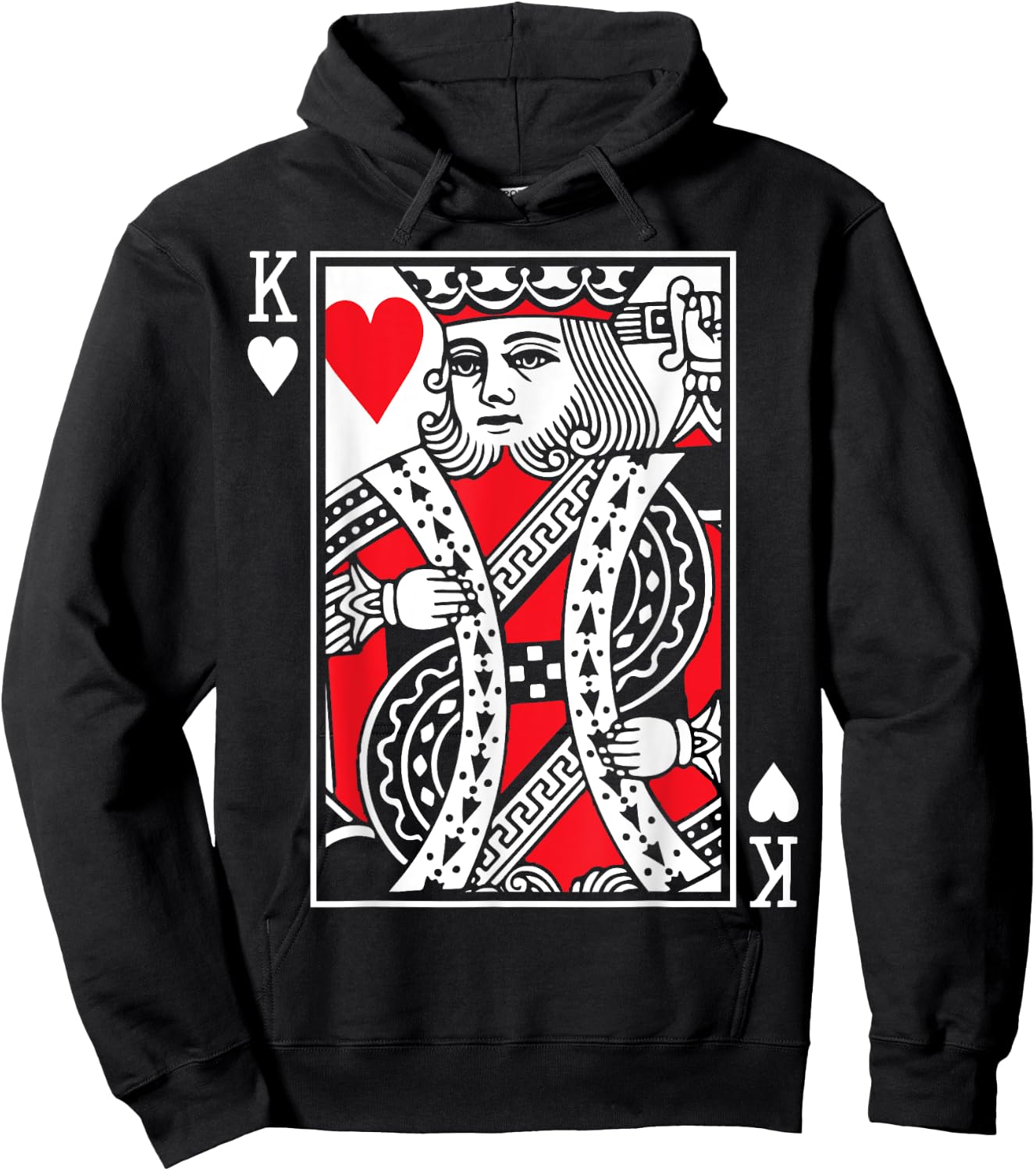 King of Hearts - Poker Cards Costume (Queen Available). Hoodie - Hoodie | Black
