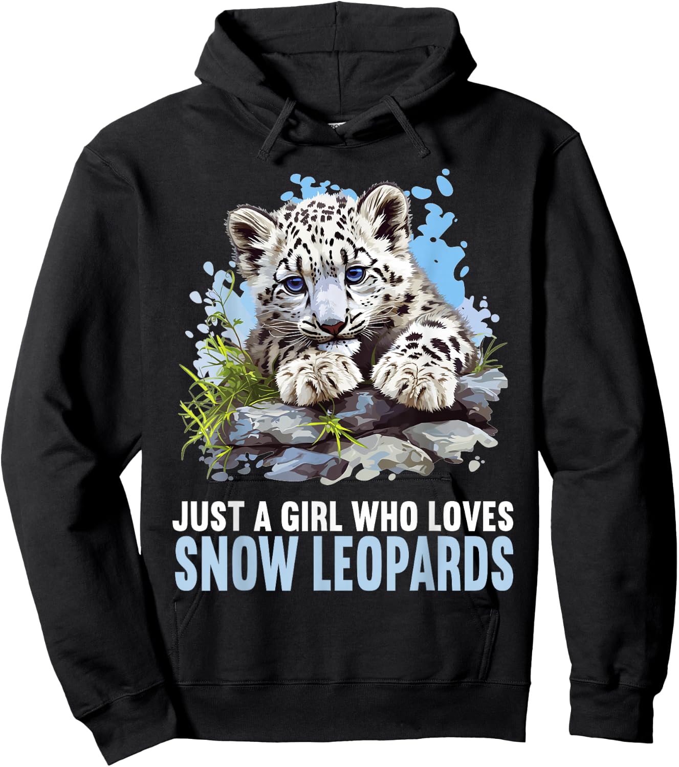 Just a Girl who loves Snow Leopards Lovers Snow Leopard Hoodie - Hoodie | Black
