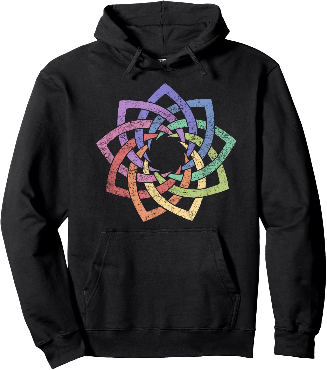 Woven in Unity Nine Pointed Star - Vintage Style Baha'i top Hoodie - Hoodie | Black