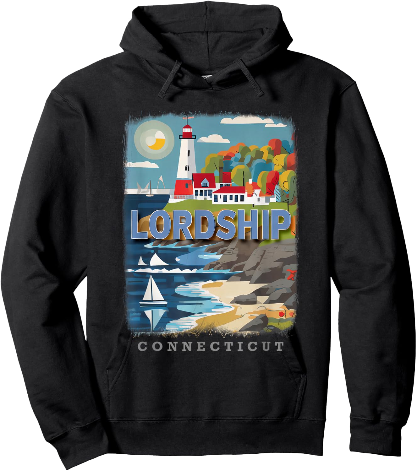 Lordship Connecticut Stratford CT Coastal Charm SD866 Hoodie - Hoodie | Black
