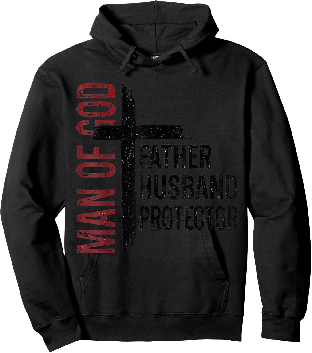 Man of God Father Husband Protector Christian Fathers Day Hoodie - Hoodie | Black