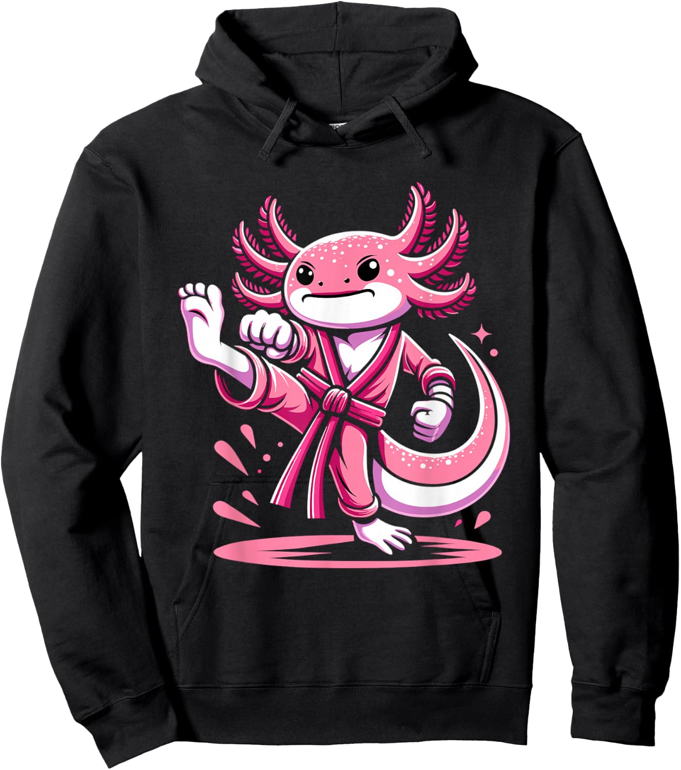 Karate Axolotl Martial Arts Taekwondo Kickboxing For Boys Hoodie - Hoodie | Black