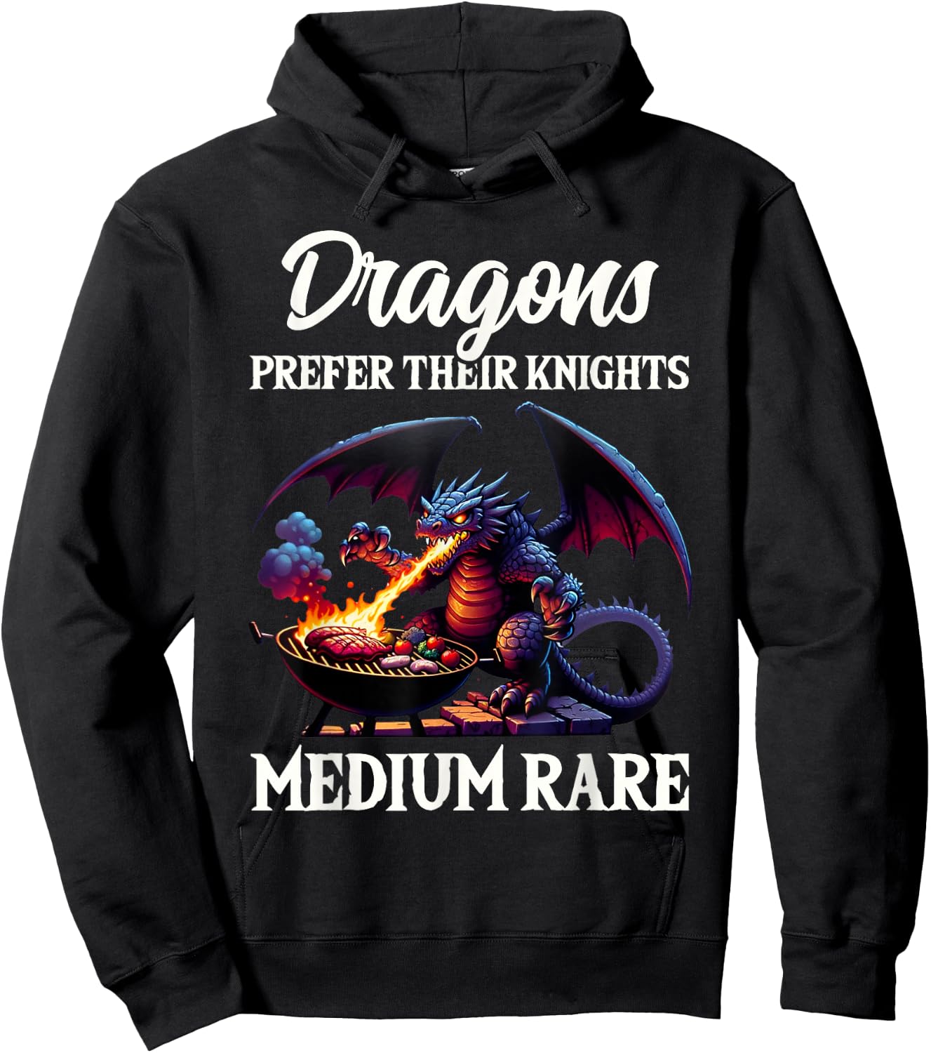 Funny Renaissance Festival Dragons Prefer Knights Design Hoodie - Hoodie | Black