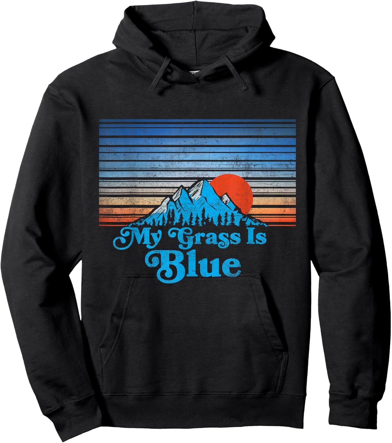 My Grass is Blue - Bluegrass Player / Fan Mountains Graphic Hoodie - Hoodie | Black
