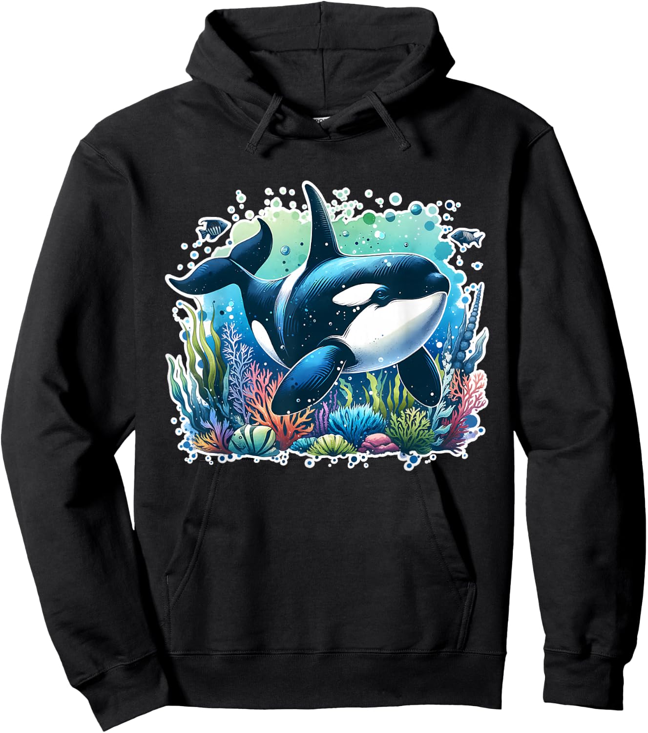 Orca Beautiful Whale Animal Graphic Orca Hoodie - Hoodie | Black