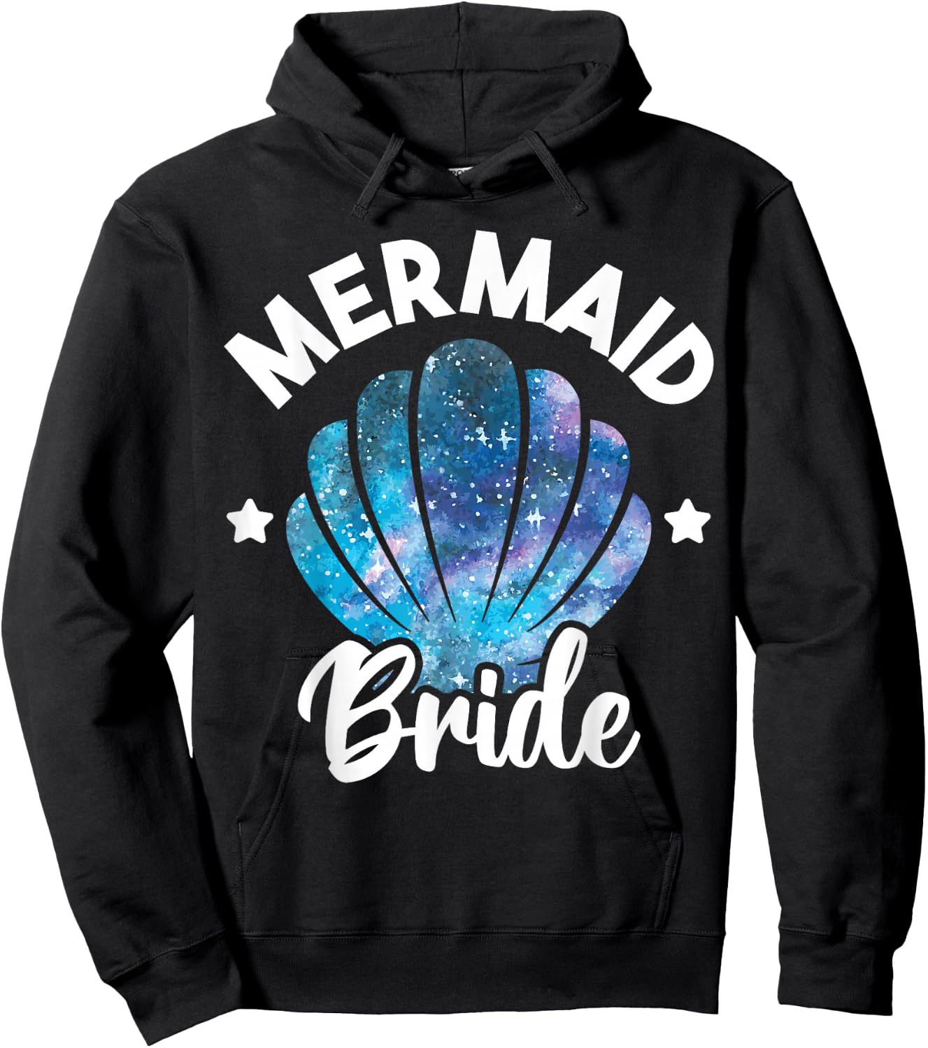 Cute Mermaid Bride Seashell Matching Mermaid Squad Party Hoodie - Hoodie | Black