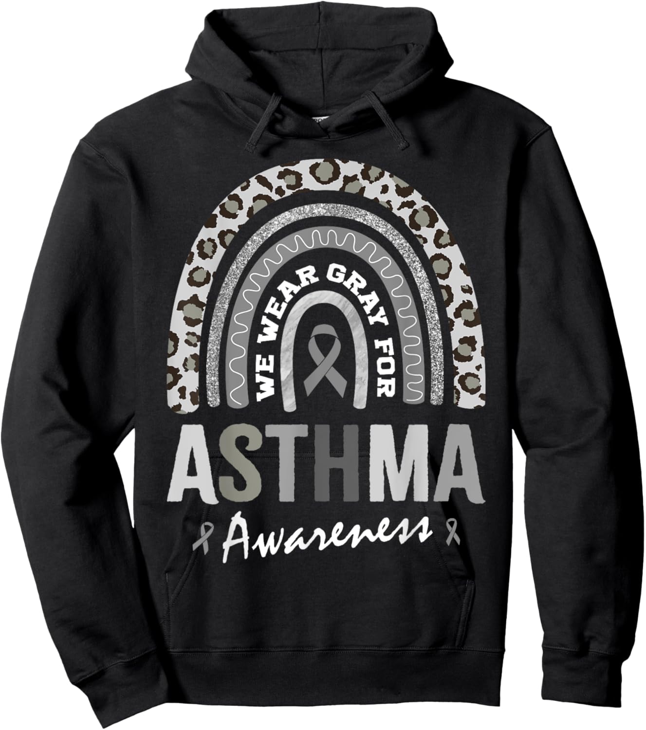 In May We Wear Gray for Asthma Awareness Hoodie - Hoodie | Black