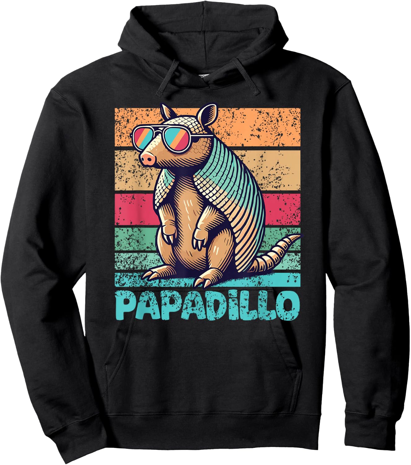 Papadillo Father's Day Best Dad Armadillo Hoodie - Hoodie | Black