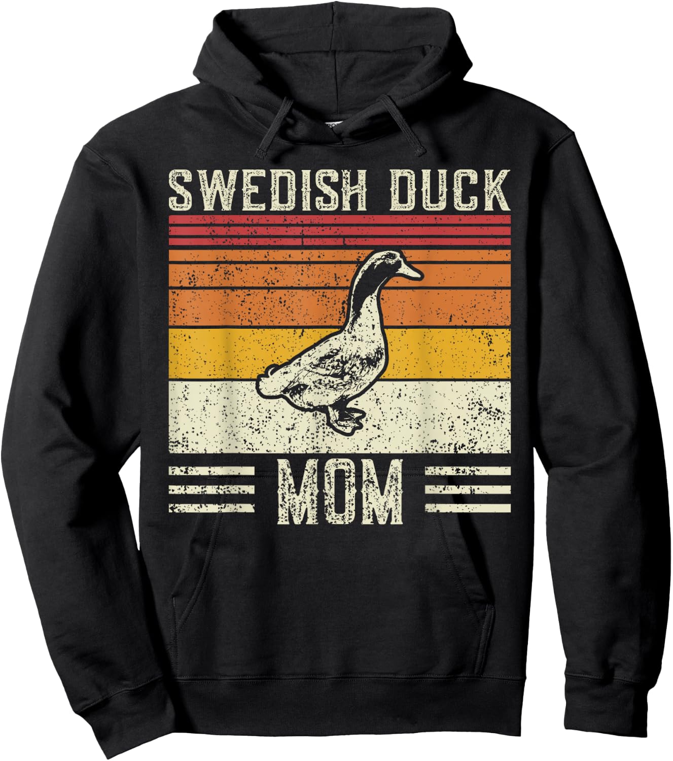 Best Duck Mom Women - Vintage Swedish Duck Hoodie - Hoodie | Black