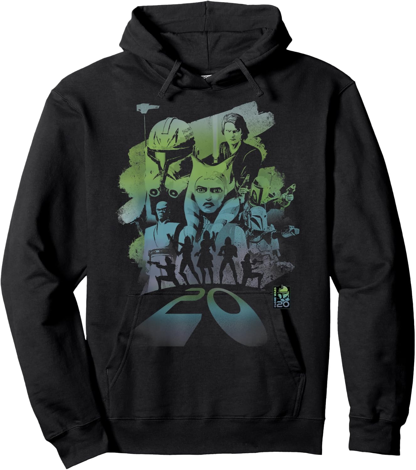 Star Wars Clone Wars 20th Anniversary Ahsoka and Captain Rex Hoodie - Hoodie | Black