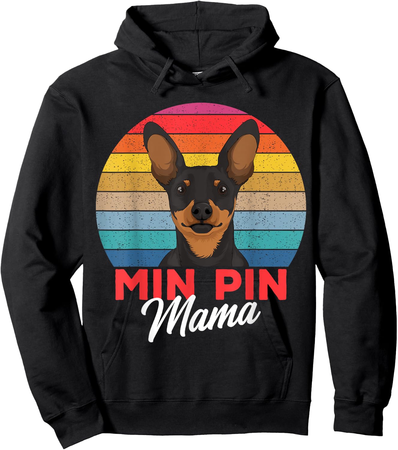 Min Pin Mama Cute Miniature Pinscher Dog Mom Girls Gift Hoodie - Hoodie | Black