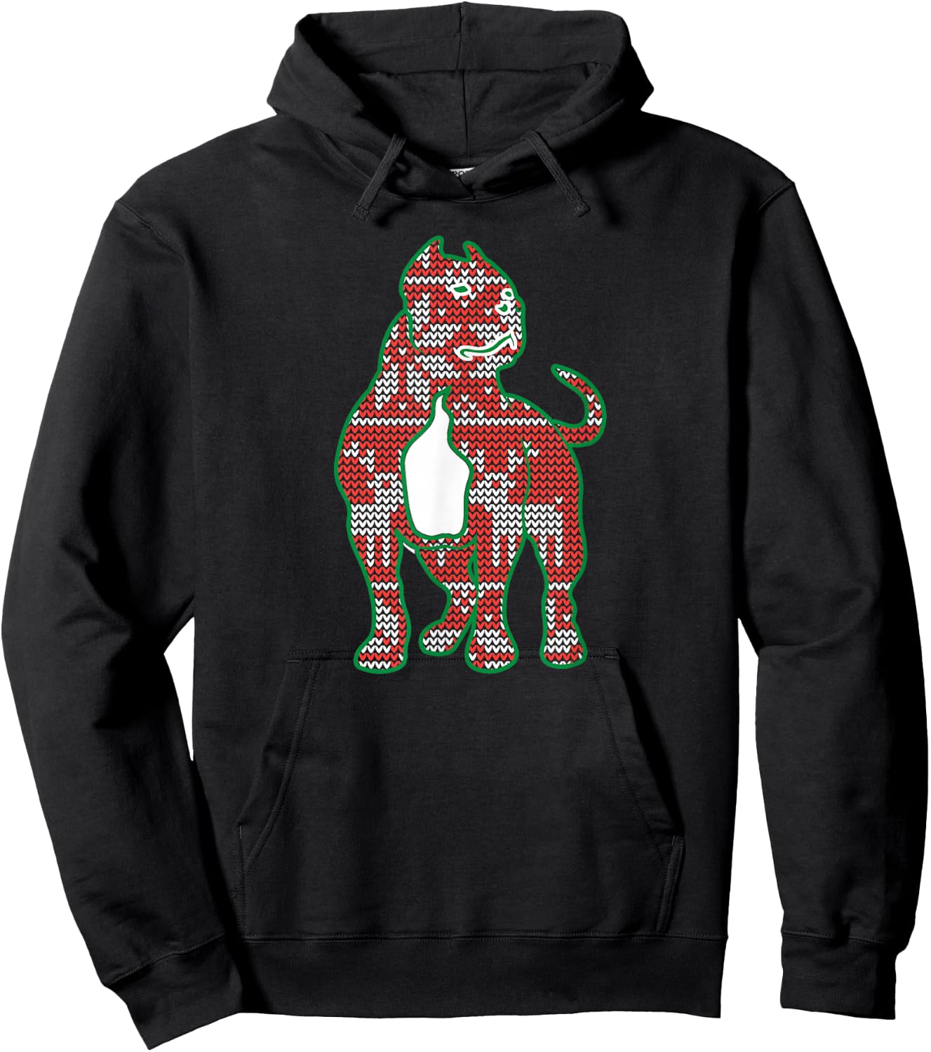 American Bully Dog Ugly Sweater Christmas Puppy Dog Lover Hoodie - Hoodie | Black
