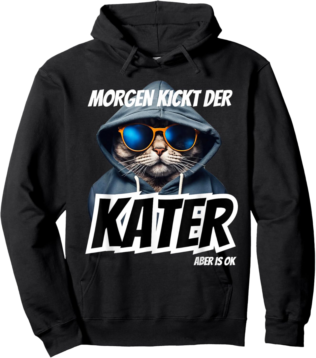 Morgen Kickt der Kater Malle Party Summer with Julian Apres , black Hoodie - Hoodie | Black