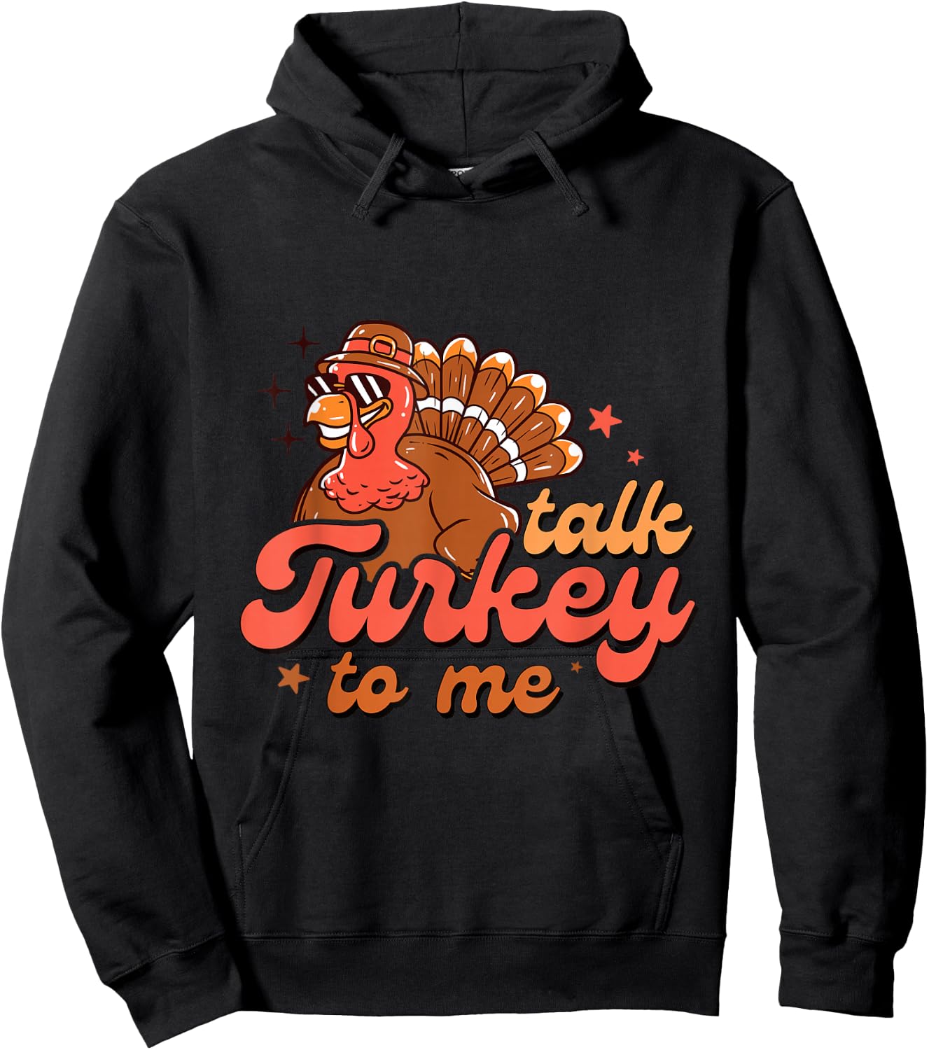 Funny Talk Turkey To Me Thanksgiving Party Matching Costume Hoodie - Hoodie | Black