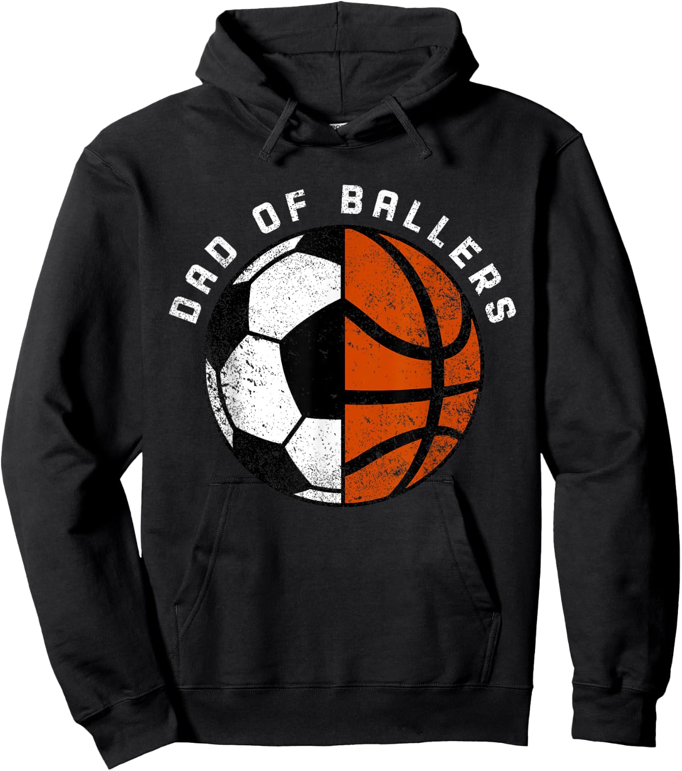 Dad Of Ballers Funny Soccer Basketball Dad Hoodie - Hoodie | Black