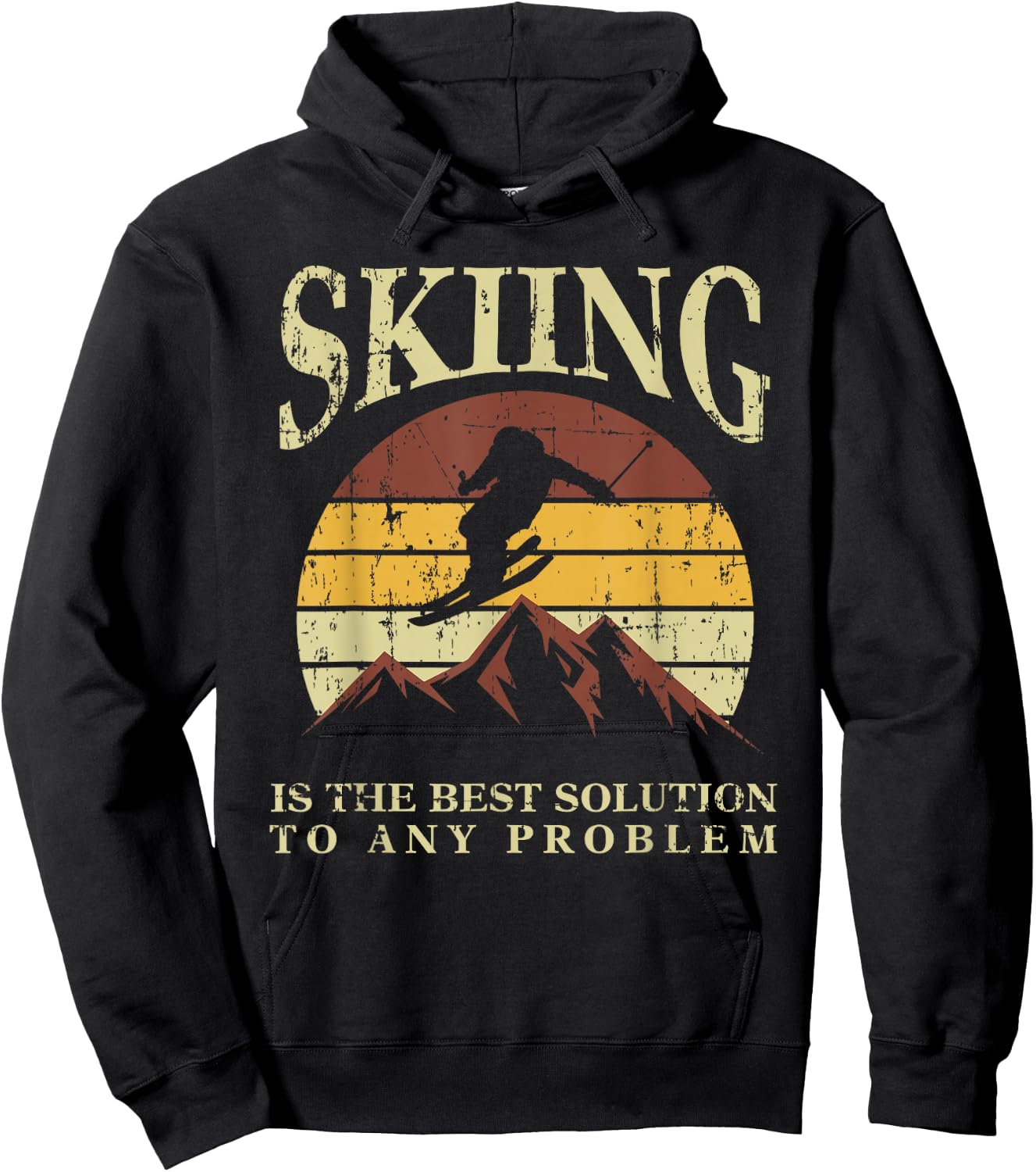 Funny Skiing Ski Skiier Winter Sports Enthusiast Gag Outfit Hoodie - Hoodie | Black