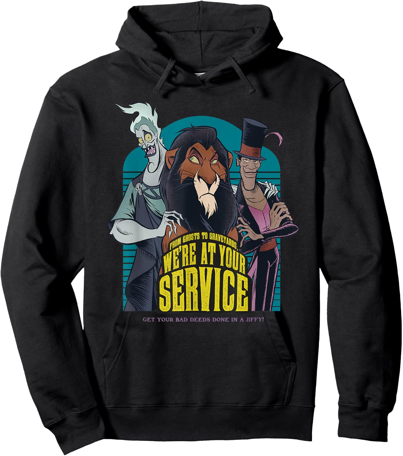 Villains Scar Hades Doctor Facilier Poster , Black, S Hoodie - Hoodie | Black
