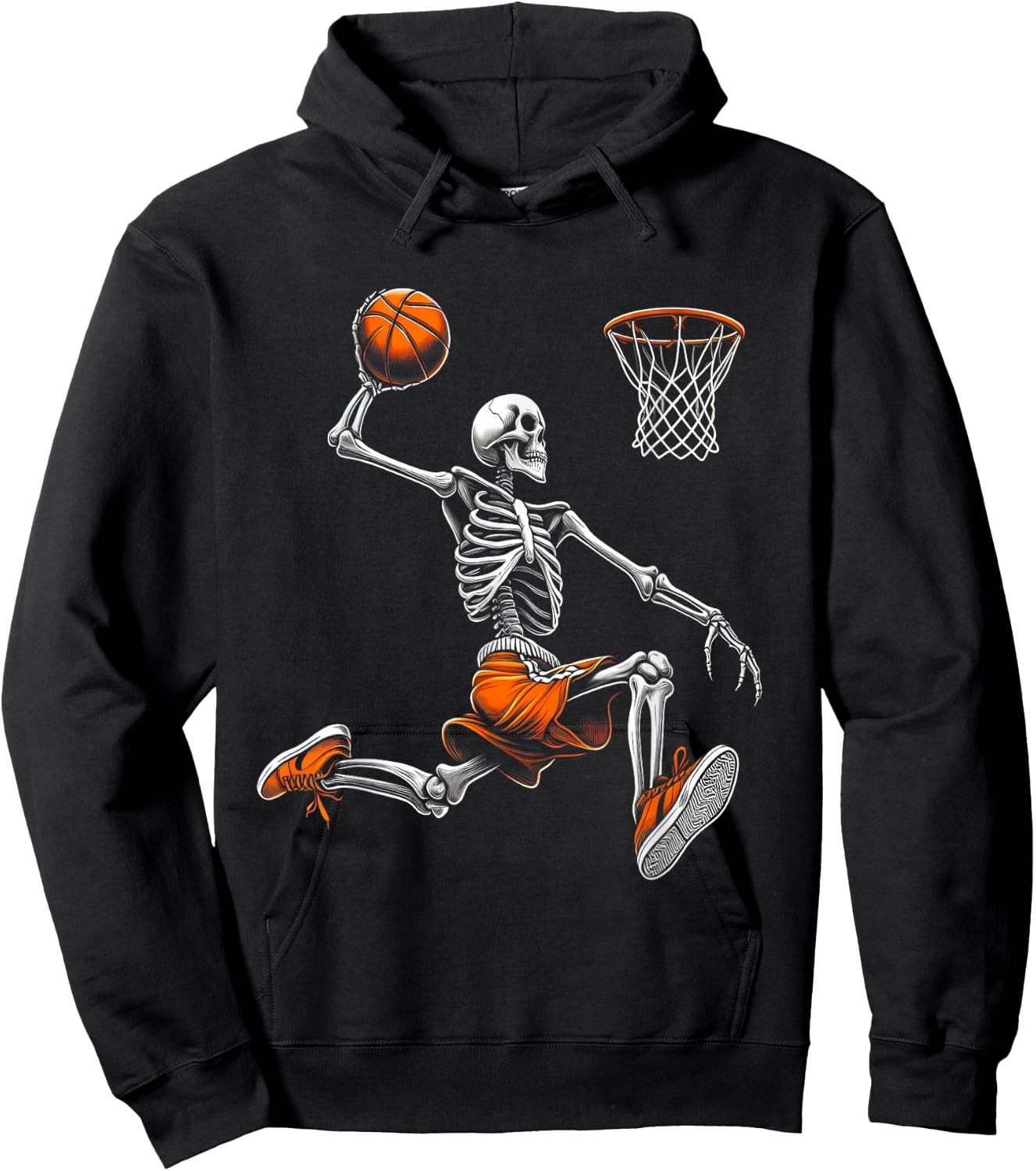 Skeleton Dunking Basketball Funny Sports Lover Hoodie - Hoodie | Black