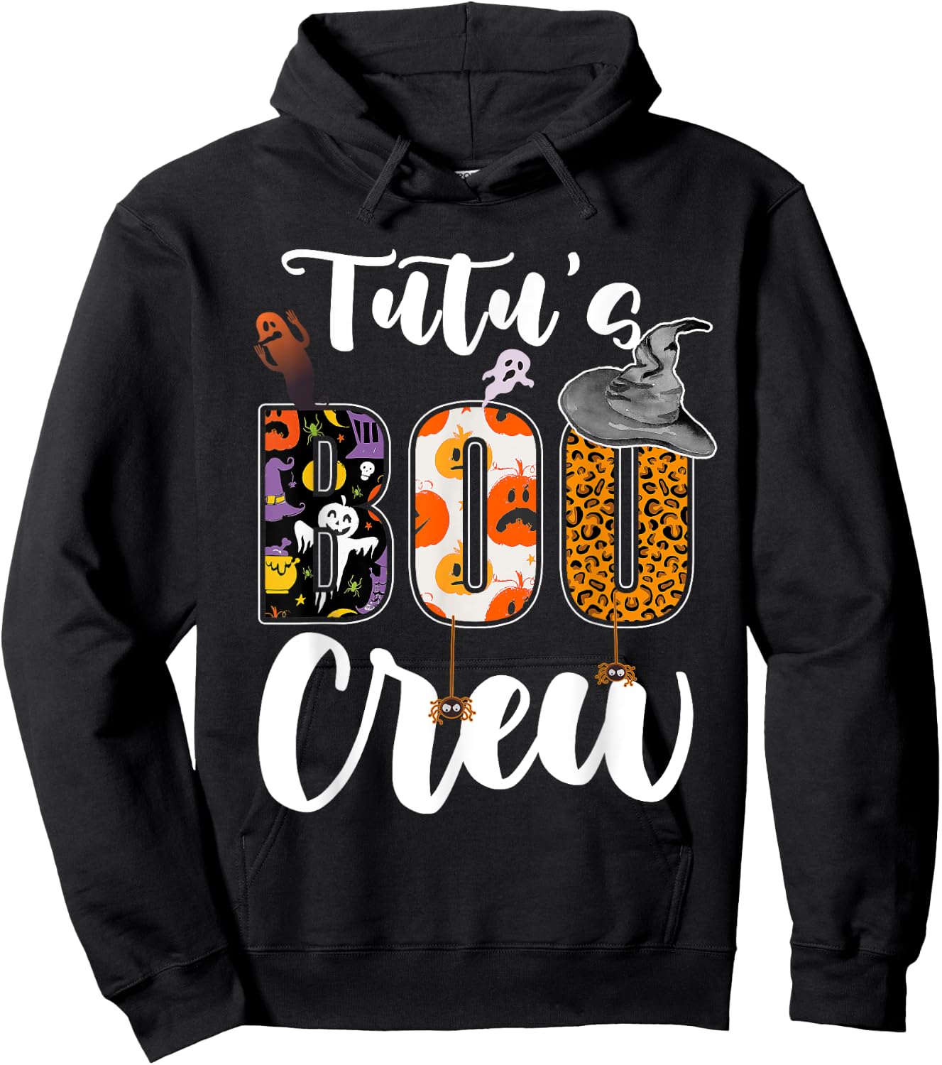 Tutu's Boo Crew Halloween Grandma Grandkids Matching Hoodie - Hoodie | Black