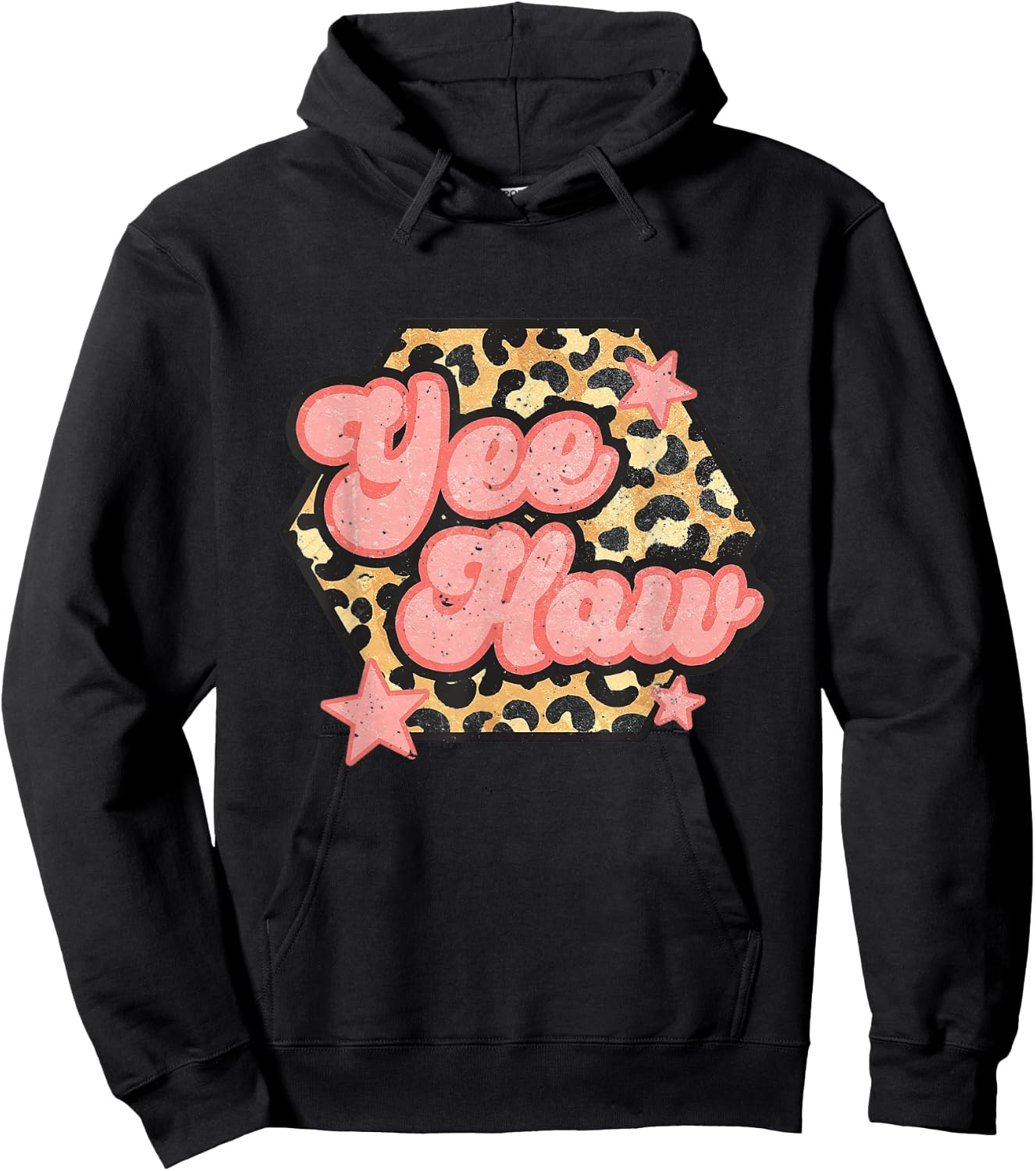 Yee Haw Howdy Rodeo Western Country Yeehaw Cowgirl Leopard Hoodie - Hoodie | Black