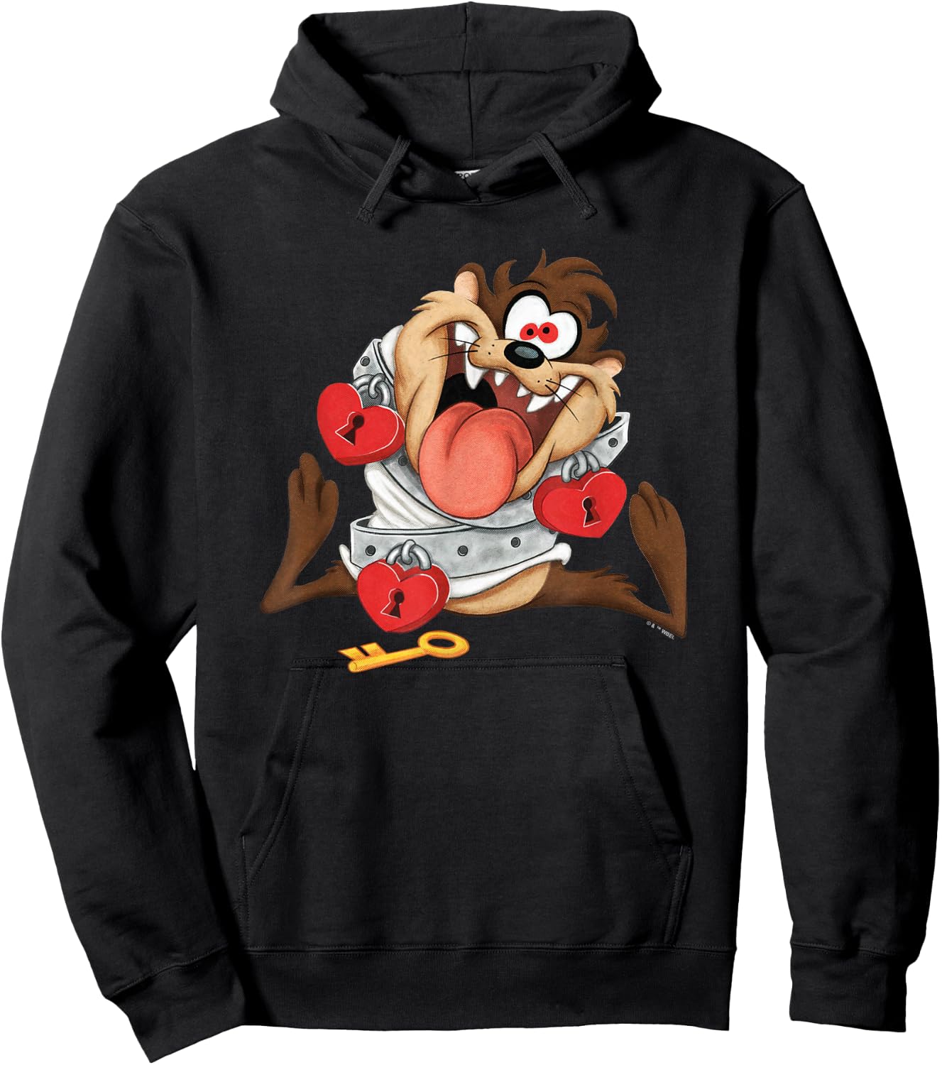 Looney Tunes Valentine's Day Taz Tied Up with Love Hoodie - Hoodie | Black