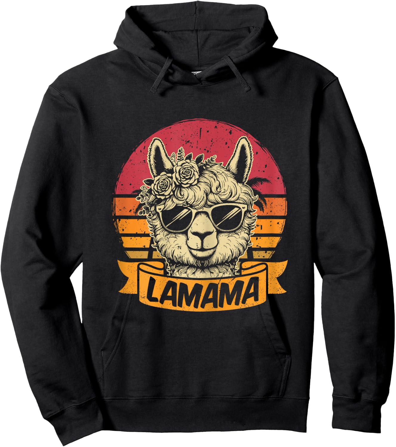 Lamama Süßes Mama Lama Fan Liebhaber Frischgebackene Mutter Hoodie - Hoodie | Black